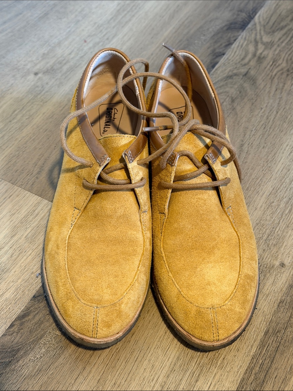 Clarks Suede Chukka Boots in Mustard